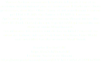 Vincent Andreae commence la batterie à l'âge de 7 ans et se passionne instantanément pour cet instrument. Il étudie avec divers professeurs, dont Marc-Olivier Savoy, et suit actuellement le cursus pré-HEM à l'EJMA afin d'entrer à l'HEMU de Lausanne. Après avoir joué dans divers groupes locaux, Vincent intègre The Red Cliff (Rock-Electro) ainsi que le projet RAKI qui enregistre une démo au studio Wood Records.
Ses influences très variées vont du Jazz au Métal-Progressif, en citant des batteurs tels que Chris Dave, Dan Mayo, Dave Weckl, mais aussi Matt Garstka ou encore Virgil Donati. Ecouter The Red Cilff :
https://mx3.ch/theredcliff
La chaîne YouTube de Vincent : https://www.youtube.com/channel/UCV_hTCCsrAsE7CD98DmYi0A
